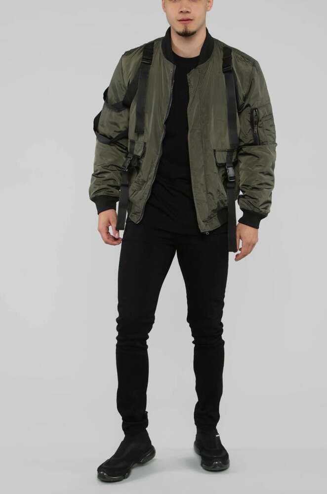 Fashion Nova MEN Smith Bomber Jacket - Olive SIZE MEDIUM